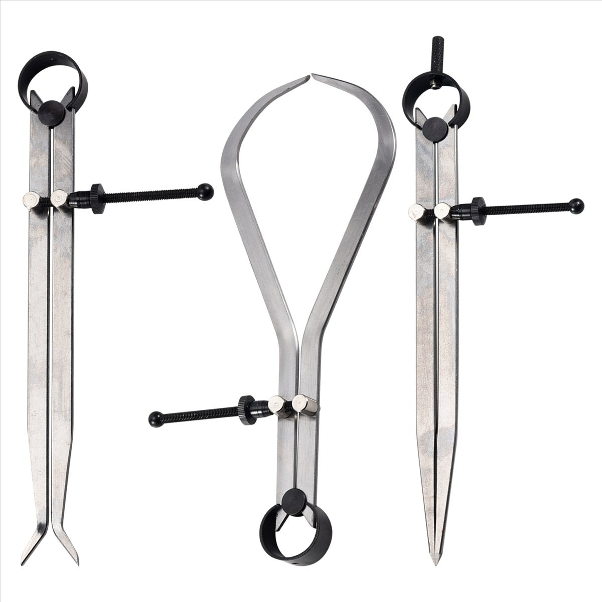 Spring Inside Outside Divider Caliper Set 8-Inch Machinist Tools 3-Pack,3 * Spring inside and outside calipers,Silver