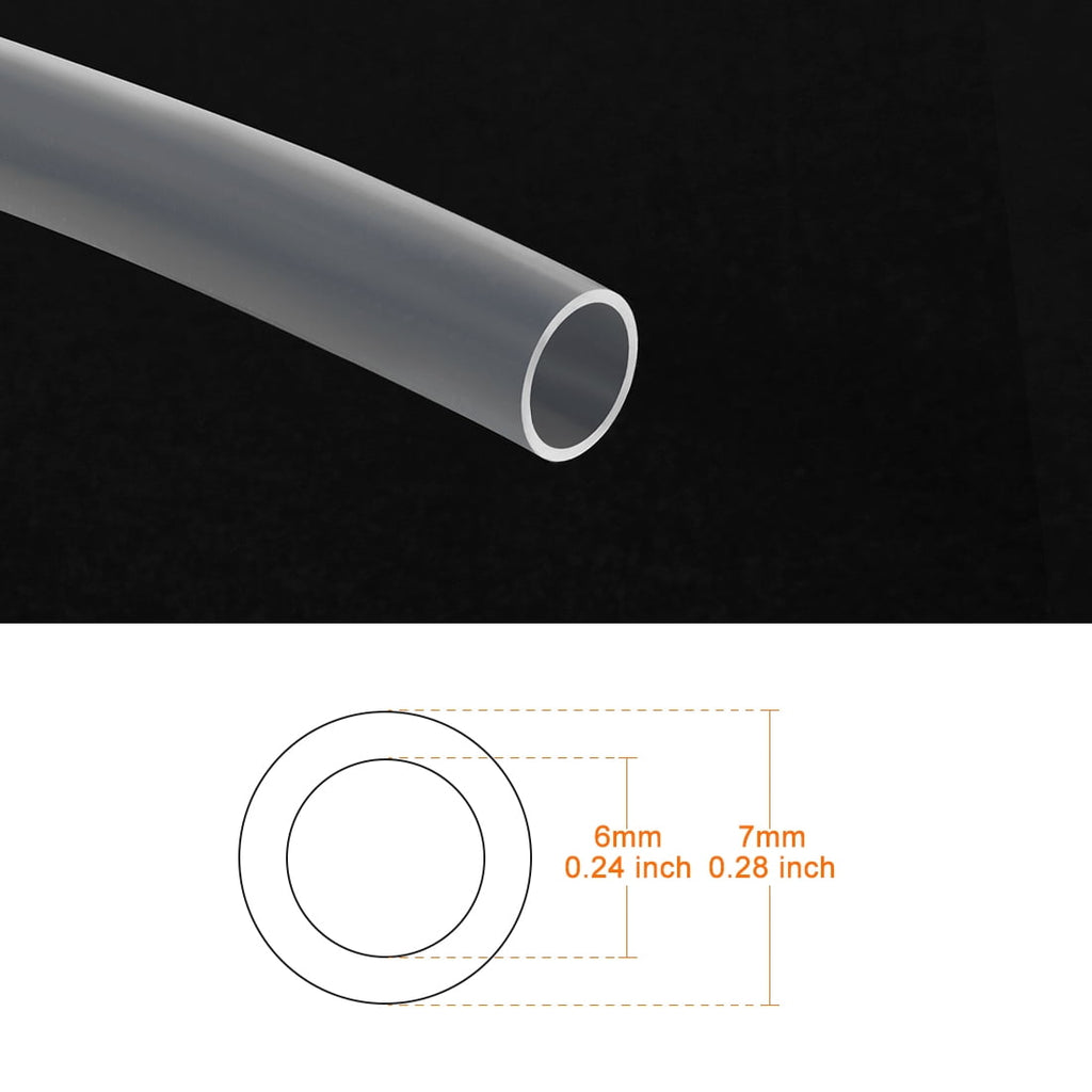Uxcell 6mm ID 7mm OD Tube 1 Meter 3.3ft Lengh Pipe For 3D Printer RepRap