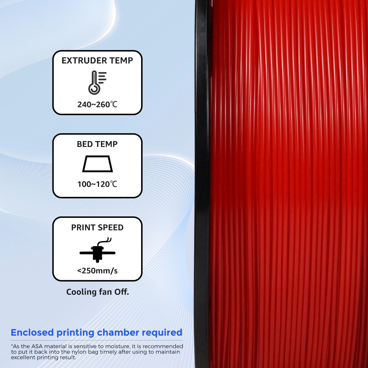 Flashforge ASA Filament 1.75mm, 1KG/2.2lbs ASA 3D Printer Filament, Burnt Titanium