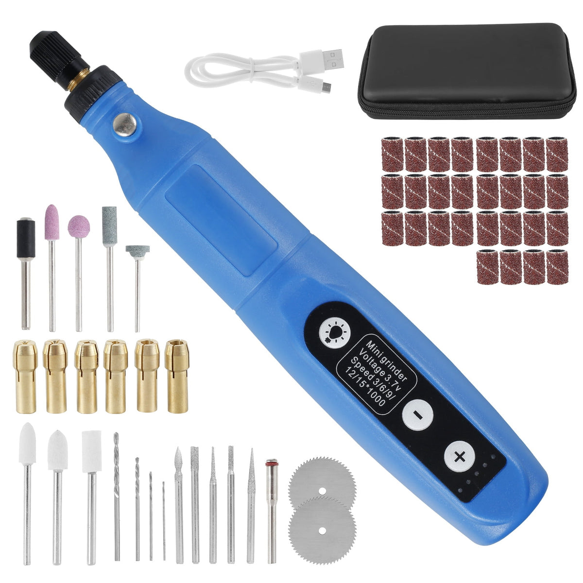 BUTORY Cordless Rotary Tool Adjustable Speed Mini Electric Grinder Rechargeable Handheld Engraving Pen with 5 Speed and LED Light for Sanding Polishing Drilling Carving