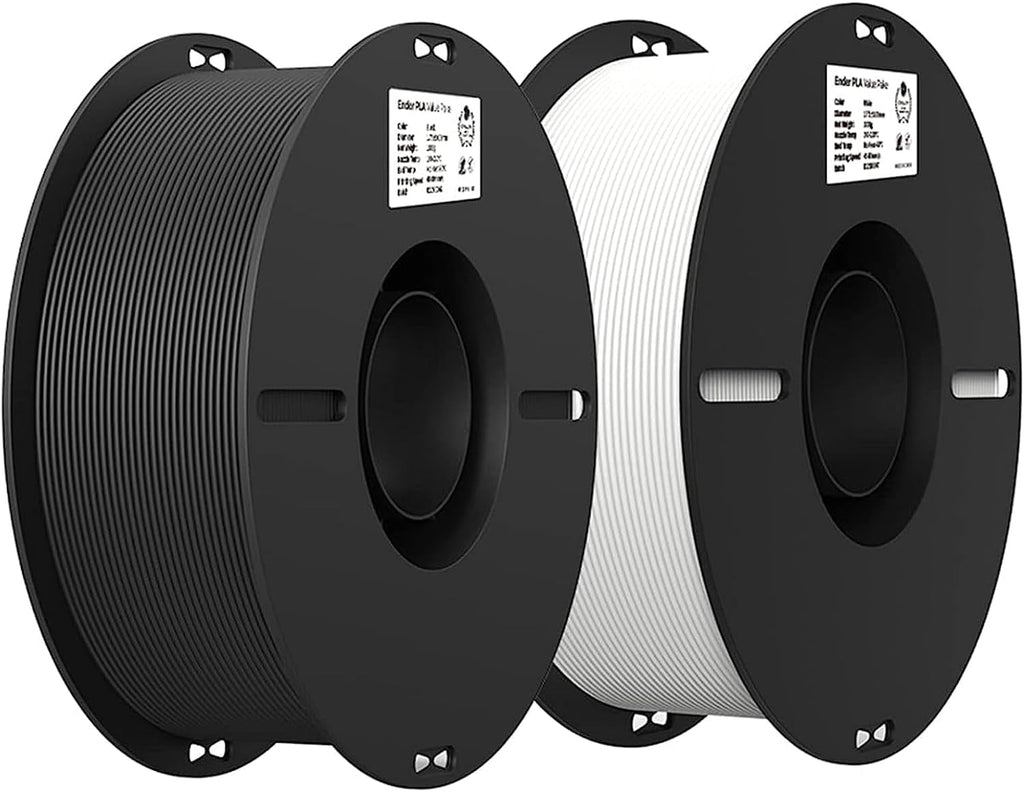 2-Pack Creality 3D Printer Filament, 1.75mm PLA Filament Bundle 2kg for 3D Printing, Ender PLA Filament No-Tangling, Strong Bonding & Overhang Performance, Accuracy +/- 0.02mm, Black & White