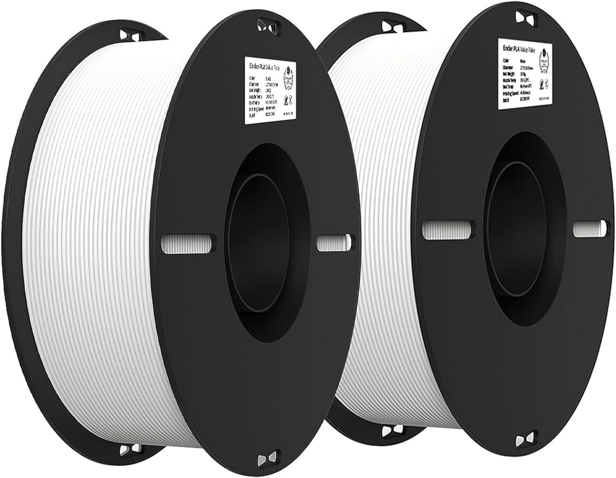 2-Pack Creality 3D Printer Filament, 1.75mm PLA Filament Bundle 2kg for 3D Printing, Ender PLA Filament No-Tangling, Strong Bonding & Overhang Performance, Accuracy +/- 0.02mm, Black & White