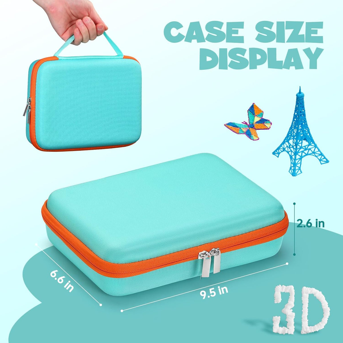 Hard Case Compatible with 3Doodler Start+ Essentials (2023) for 3D Pen Set for Kids, Art Activity Set Carrier Case for Printing Filament Refill and USB Charger,Blue (Box Only)