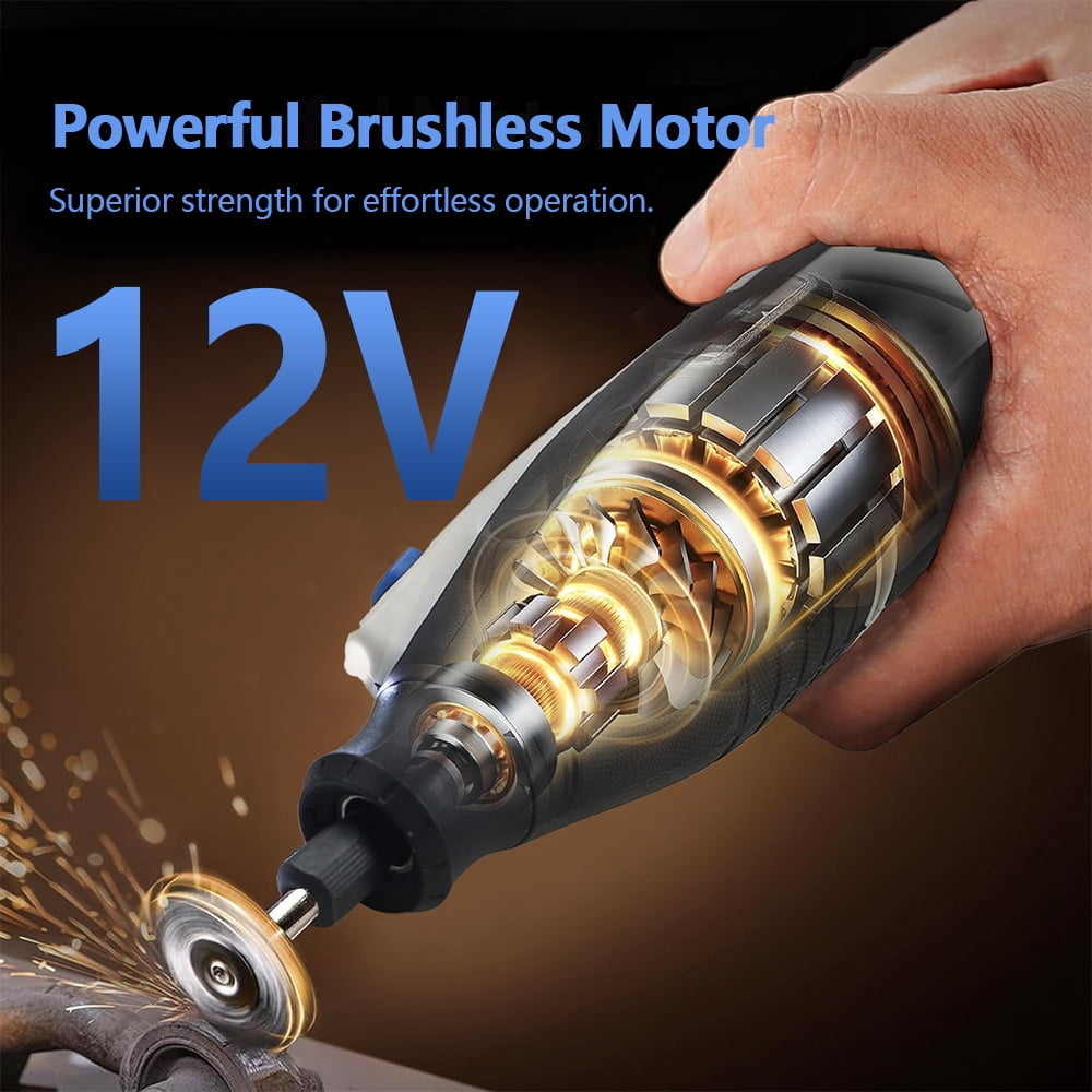 NEWONE 12V Cordless Rotary Tool Kit 6 Variable Speeds 5000-25000 RPM 104 PCS Accessories for Sanding, Polishing, Carving, Cutting, Drilling and DIY Crafts