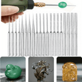 20pcs Diamond Mounted Bead Reamer , 5 Different Shapes Diamond Drill Bit, 1/8 Inch Shank Diamond Grinding Tool for Dremel Rotary Tool