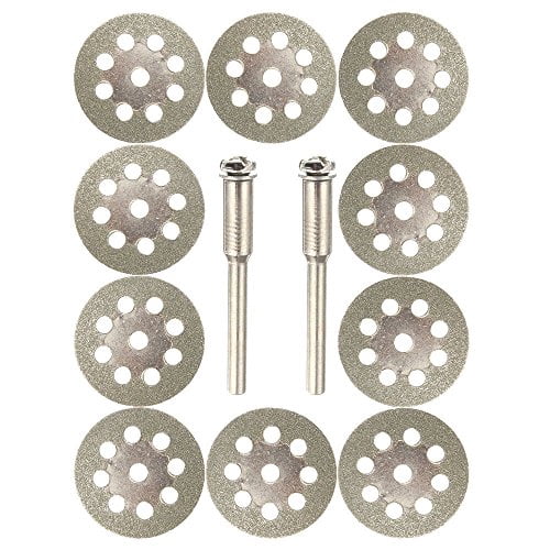10 pcs Diamond Cutting Wheel Cut Off Discs Coated Rotary Tools W/Mandrel 30mm for Dremel