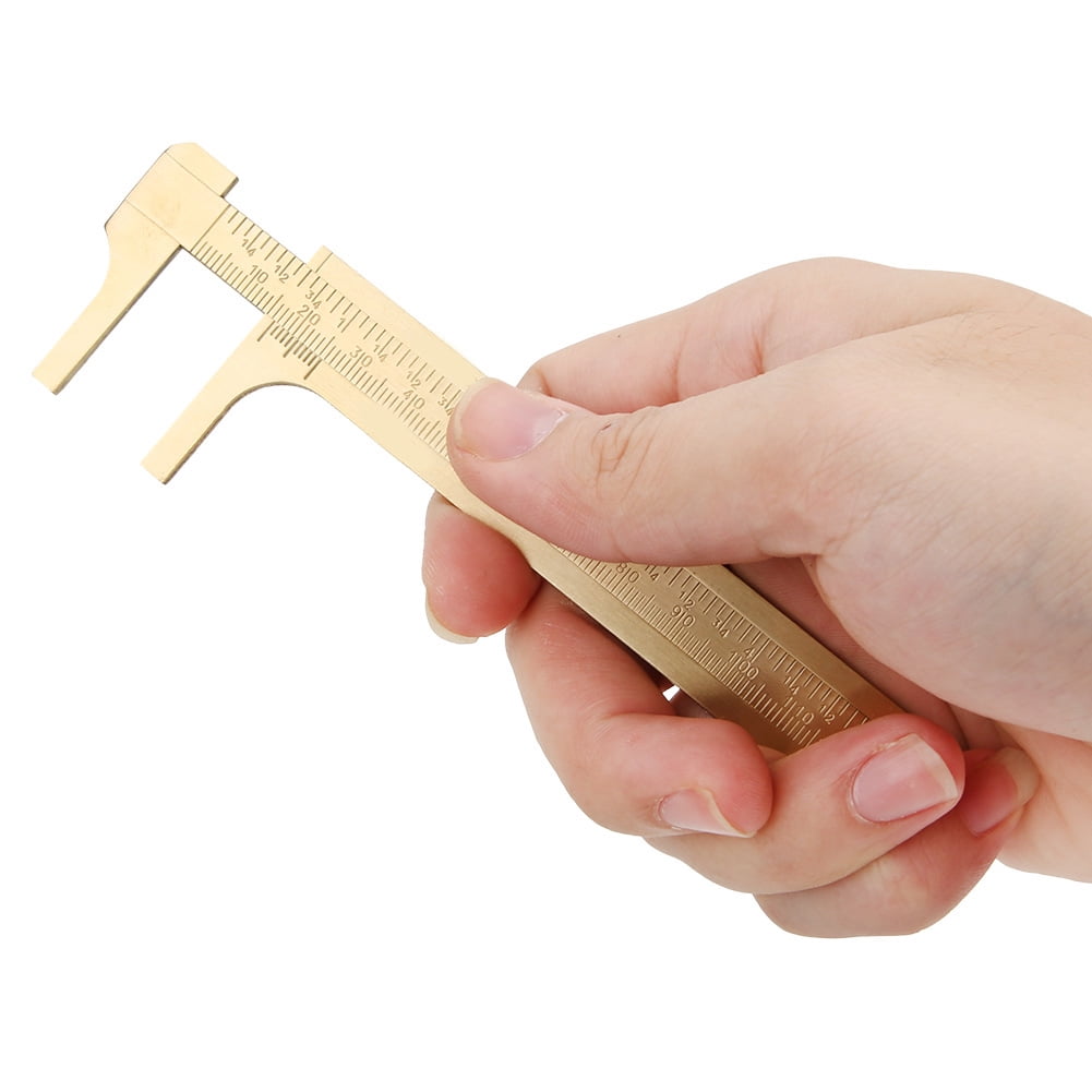 Riousery Double Scale Brass Vernier Caliper Jewelry Maker Measuring Ruler Authenticate Dimensions for Gemstones Beads Walnuts Antiques and Handcrafts 3.15 Inches 80mm