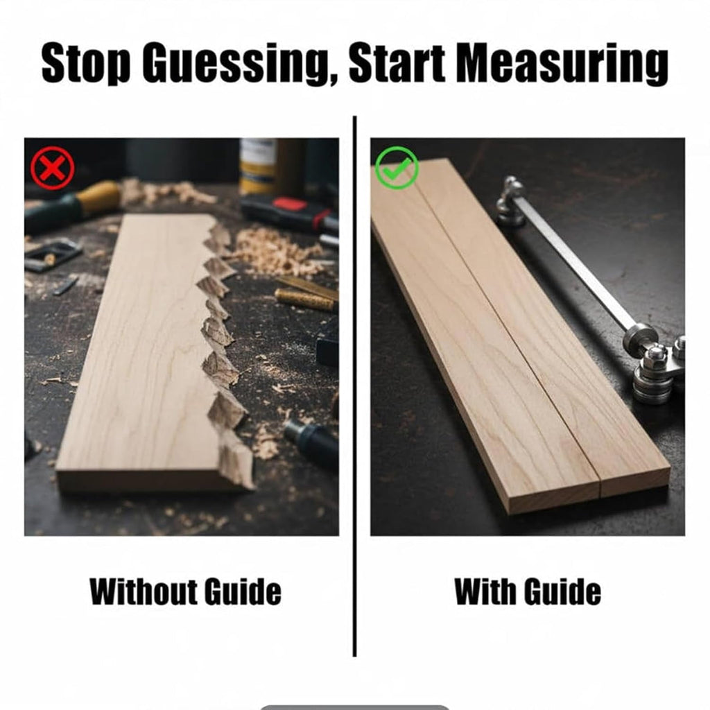 Positioning calipers for precise measurements&easy wood cutting,Circular saw guide,Precision Cutting Guide for Circular Saws,Adjustable Guide Rail, Stainless Steel Caliper Guide Rail