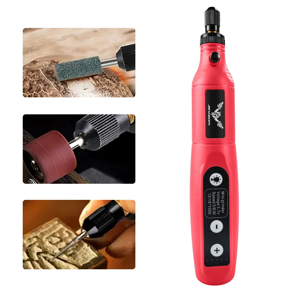 JENABOM 58 in 1 Mini Cordless Rotary Tool, 3.7V Electric Rotating Tool , LED Lights, 5-Speed and USB Charging, Used for Polishing, Carving, and DIY （Orange）