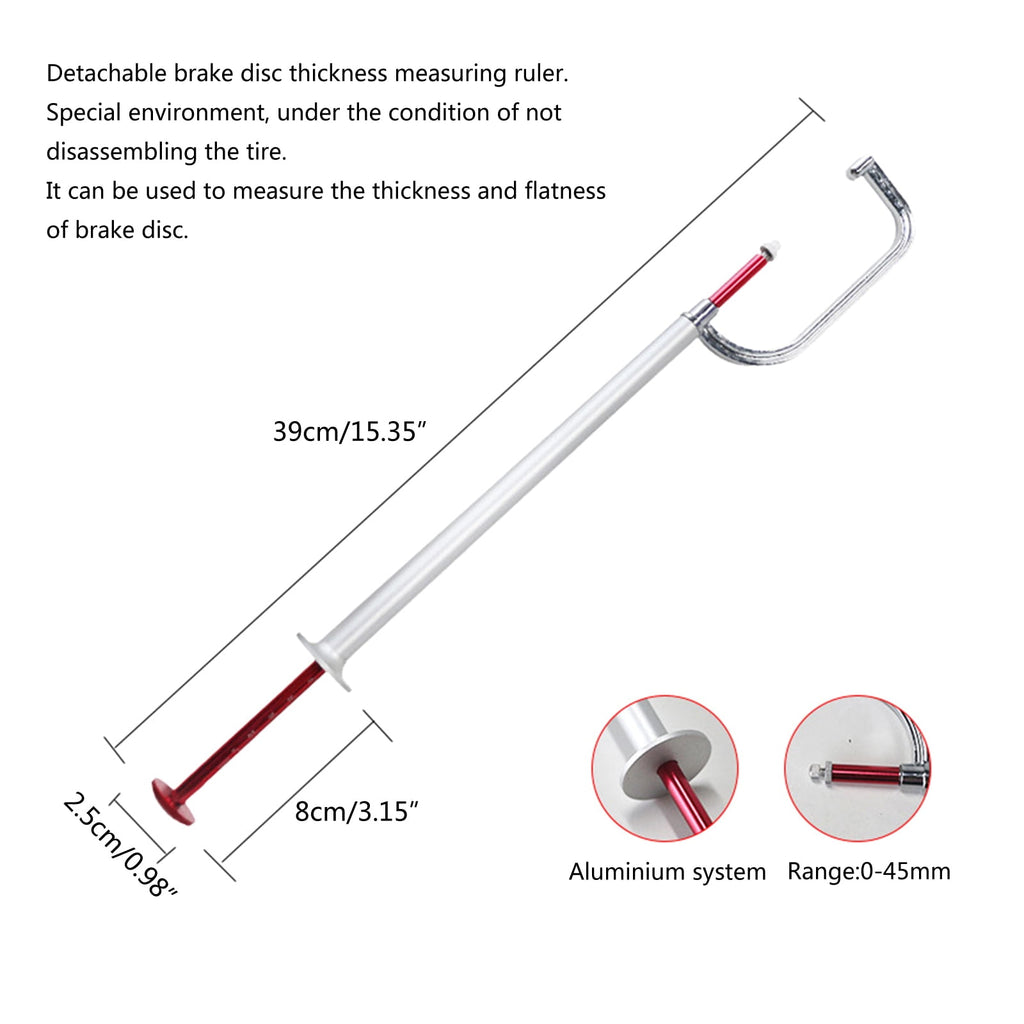Disc Brake Rotor Caliper Brake Disc Measuring Tool Gauge Micrometer 0-45mm Brake Disc Caliper Brake Pad Detection