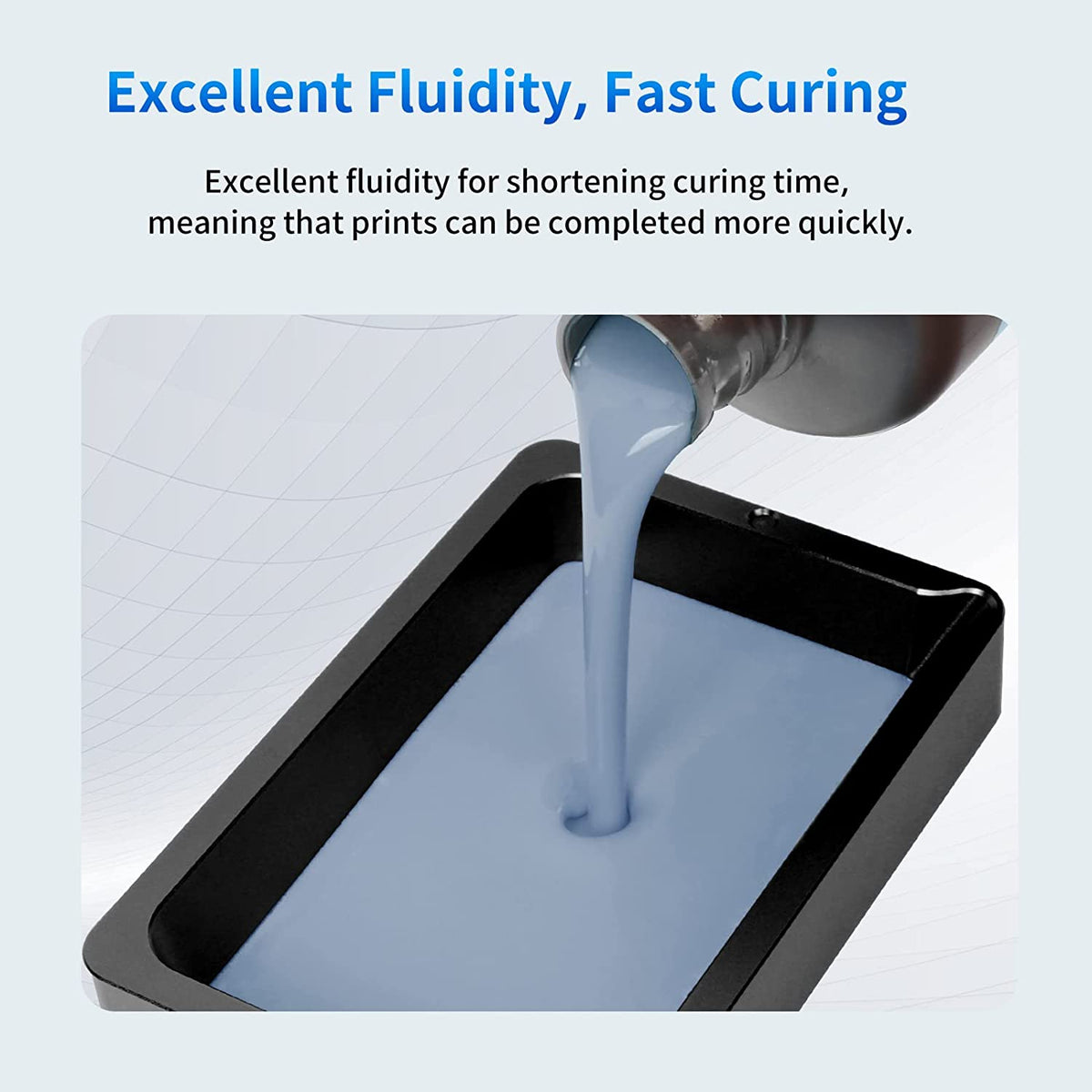 ANYCUBIC Water-Wash Resin For LCD 3D Printer High Precision Low Odor Low Viscosity 3D Printing Standard Photopolymer(Gray 2kg)