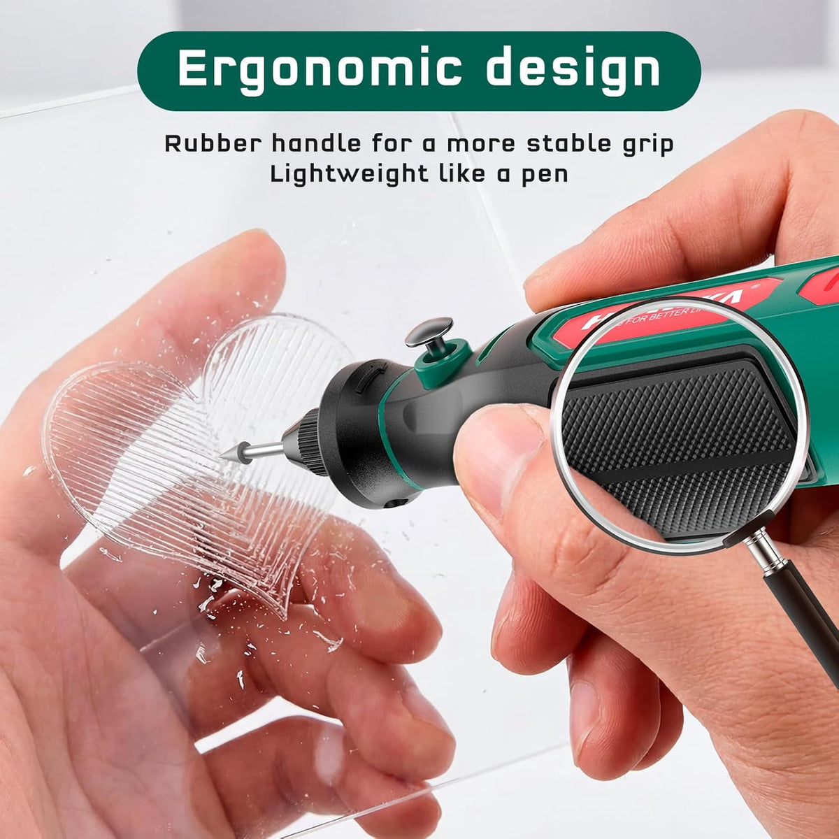 HYCHIKA Mini Cordless Rotary Tool Kit - 89PCS Accessories for Drilling, Sanding, Polishing, Engraving, 3.6V Multi Tool with Variable Speed, USB-C Charging, Ideal for DIY fine Work.