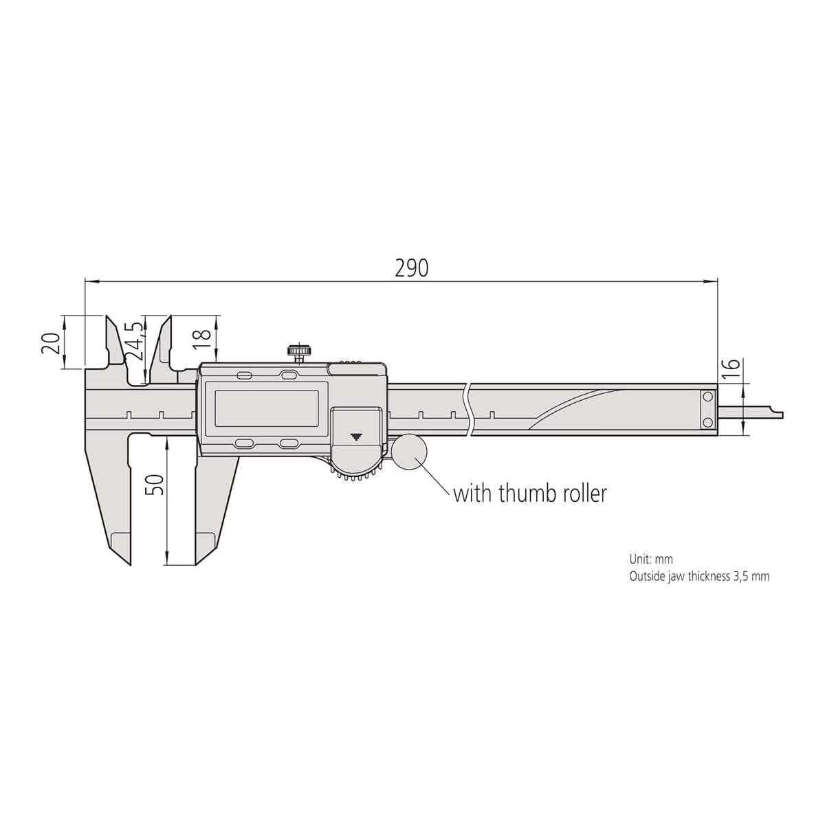Mitutoyo 500-197-30 Digital Caliper, 0-8"/200mm Range, 0.0005"/0.01mm Res, Professional Tool