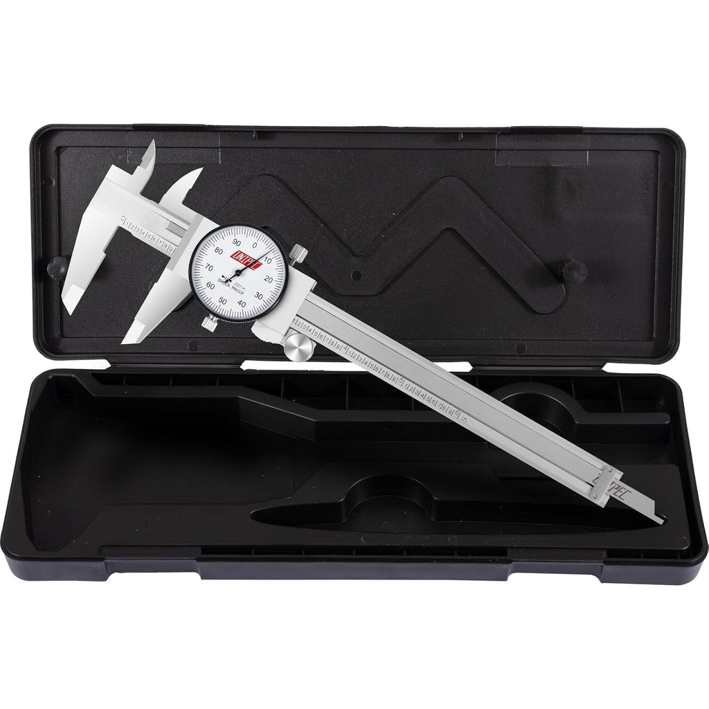 6 inch Dial Caliper, 0.001" Resolution | 0-6 inch Range, Stainless Steel,Shock-Proof Precision Vernier, Hard Carrying Case, For Machinists & DIY