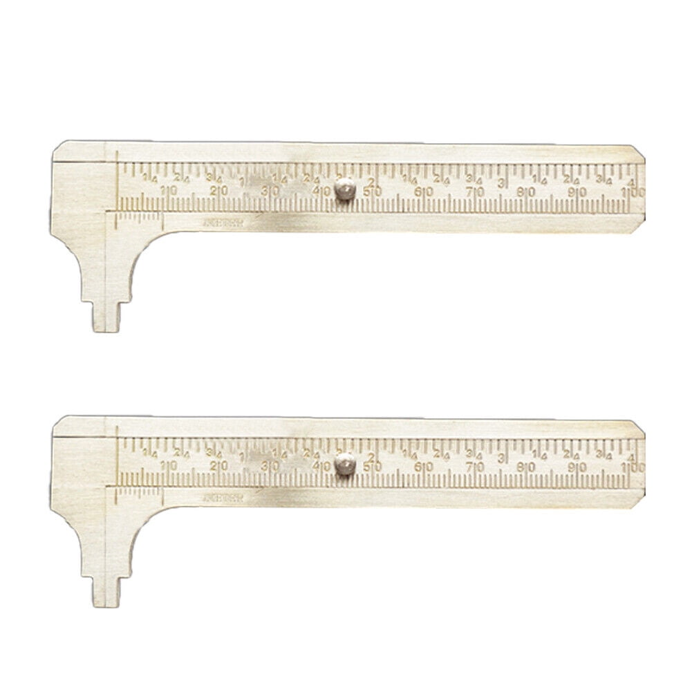 US 1-2Pc Brass Sliding Gauge Caliper Millimeter Bead Jewelry Measuring Tool Fine