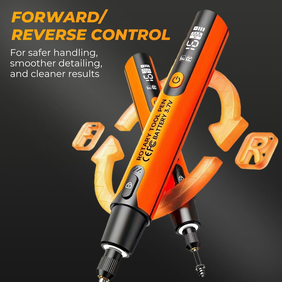 Mini Cordless Rotary Tool, 6-Speed Rotary Tool Kit with 50 Accessories, Multi-Purpose and USB Charging Power Rotary Tool for Engraving, Sanding, Polishing, Drilling, Etching, DIY Crafts,Orange