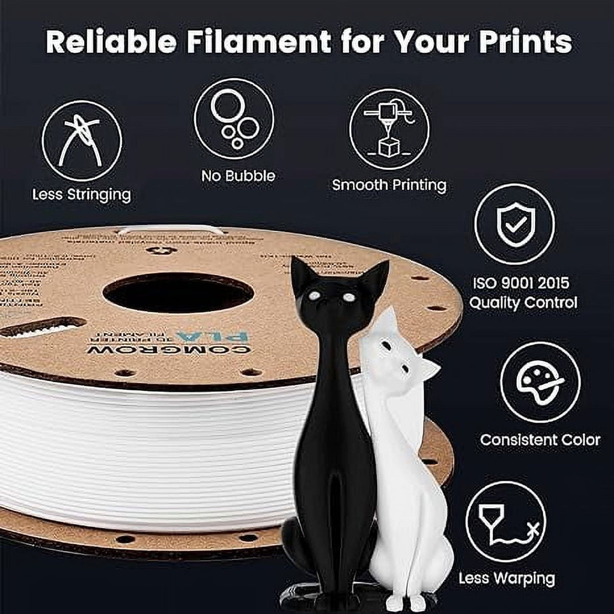 Creality Toughness PLA Filament 1.75mm Grey 1KG 3D Printer Filament