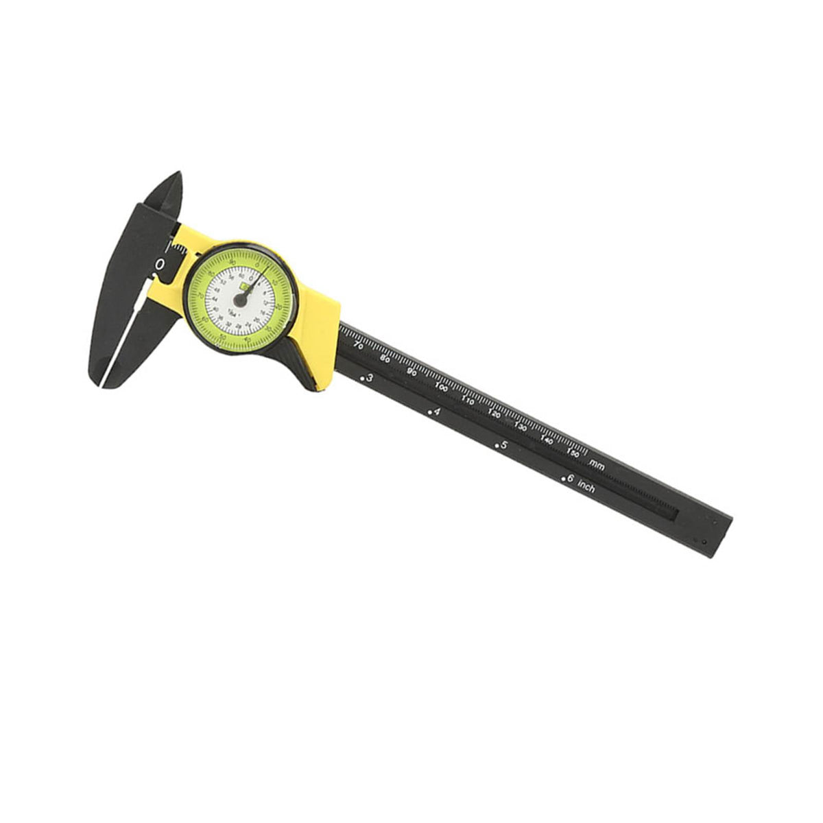 NFTIGB 0-150mm Plastic Dial Vernier Caliper Ruler, High-Precision 0.1mm Reading Measure Tool for DIY Woodworking and Crafting (6 inches / 15.2 cm, Yellow)