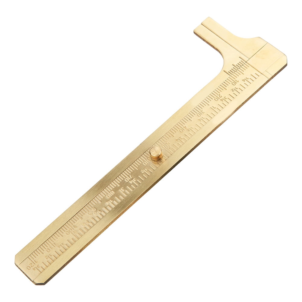 Riousery Double Scale Brass Vernier Caliper Jewelry Maker Measuring Ruler Authenticate Dimensions for Gemstones Beads Walnuts Antiques and Handcrafts 3.15 Inches 80mm