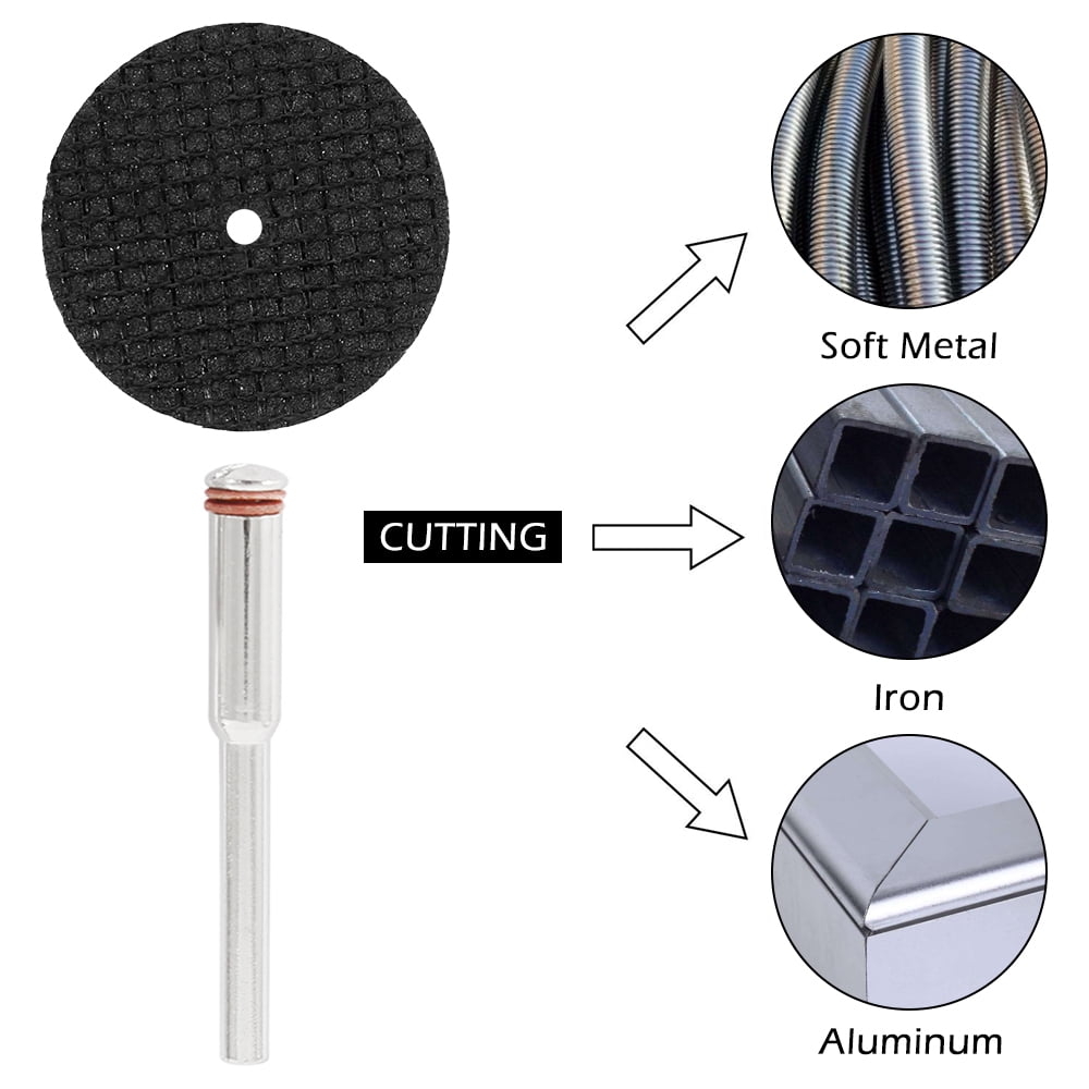 ODOMY 60Pcs Diamond Cutting Wheel Kits, Shank Mini Cut Off Wheel Rotary Tool Accessories with Mandrels for Plastic Metal Wood Stone