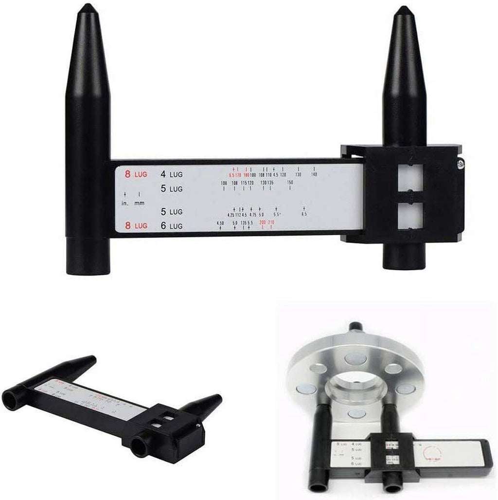 Wheel PCD Gauge Rim Bolt Pattern Measuring Tool for 4 5 6 Holes Sliding Caliper
