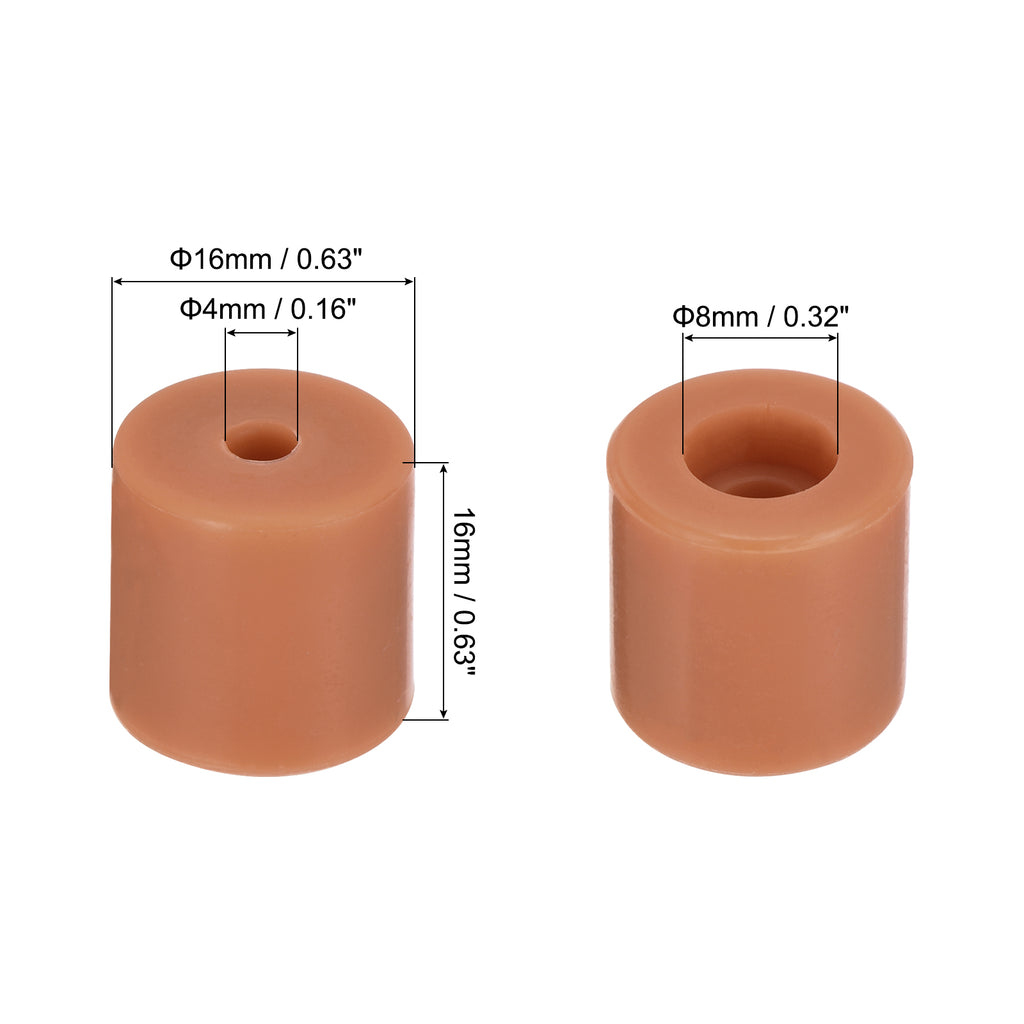 Uxcell 10Pcs Silicone Bed Mounts 3D Printer Heat Bed Silicone Leveling Column Silicone Buffer 16mm for 3D Brown