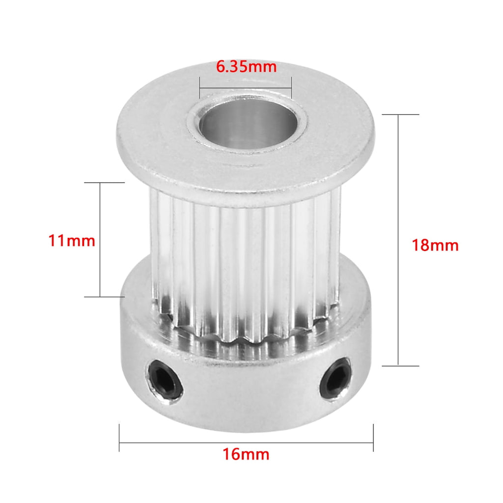 Uxcell 20 Teeth 6.35mm Bore 5mm Pitch Aluminum Timing Belt Pulley for 3D Printer