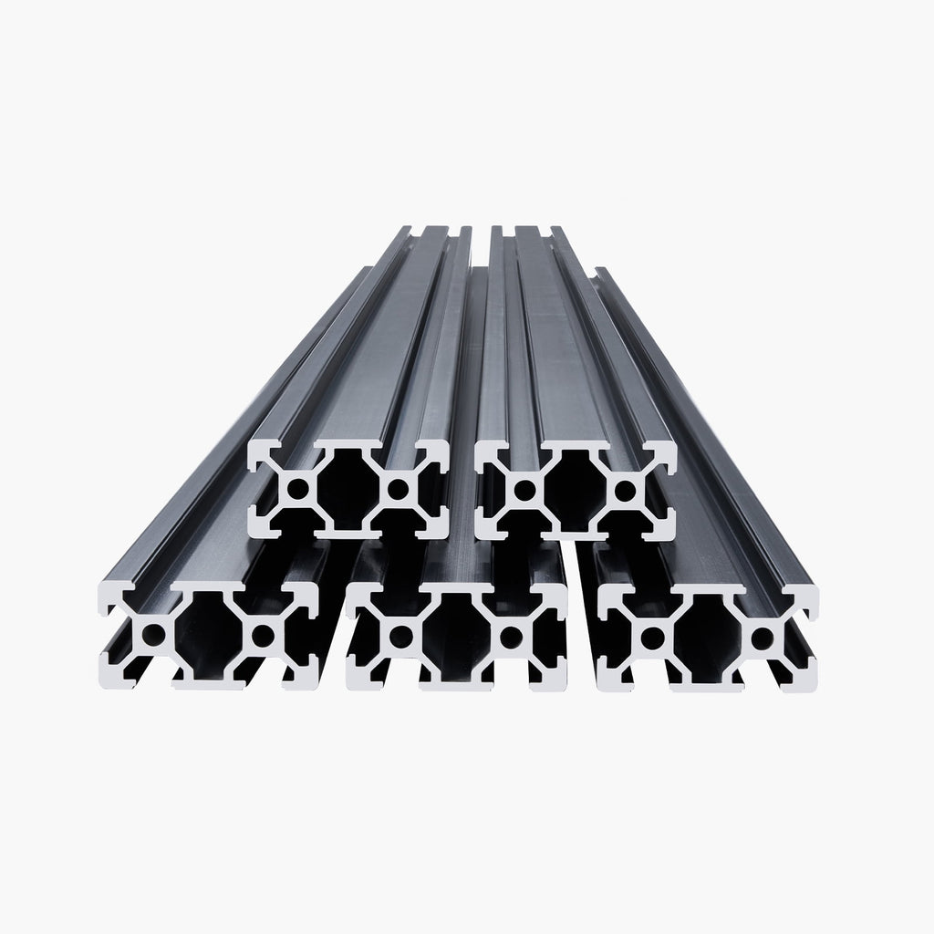 KFFKFF 5PCS 59 in (1500 mm) T Slot 2040 Aluminum Extrusion Profile, European Standard Anodized Linear Rail, Durable Aluminum Rail for 3D Printer, CNC Machine DIY, Laser Engraving, Black