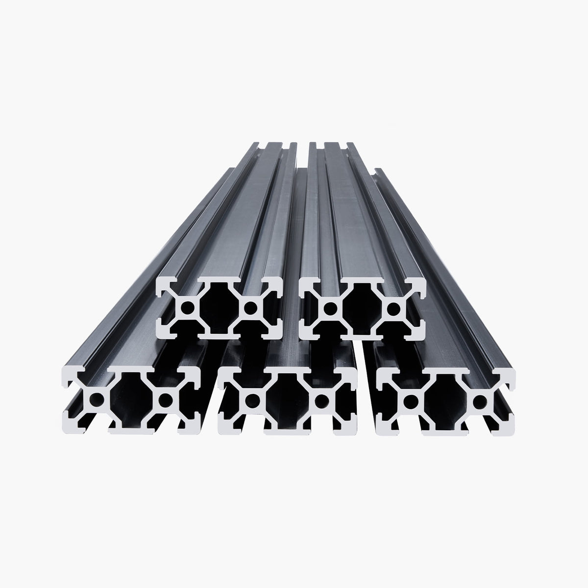 KFFKFF 5PCS 59 in (1500 mm) T Slot 2040 Aluminum Extrusion Profile, European Standard Anodized Linear Rail, Durable Aluminum Rail for 3D Printer, CNC Machine DIY, Laser Engraving, Black
