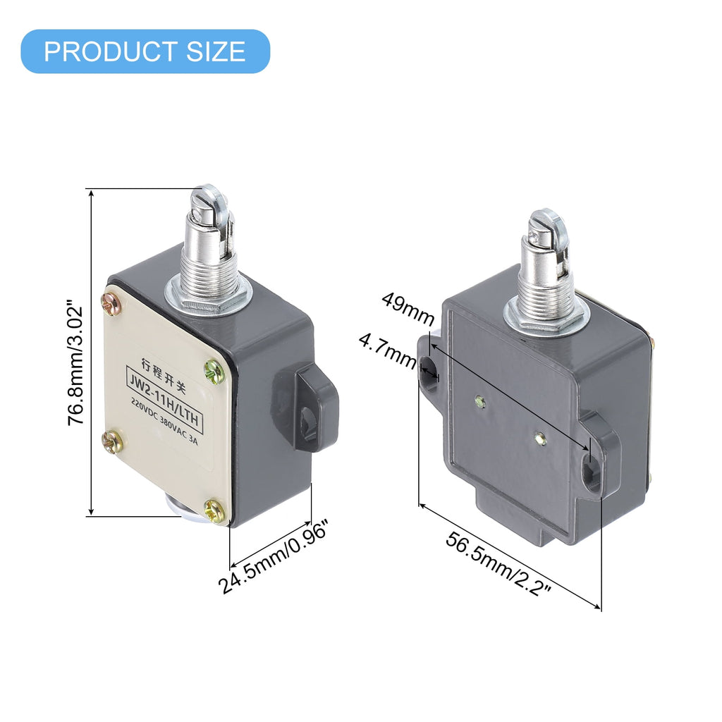 Limit Switch Roller Plunger JW2-11H/LTH Mount 1NC1NO 3D Printer Switch Metal Momentary Switch 3 Pcs