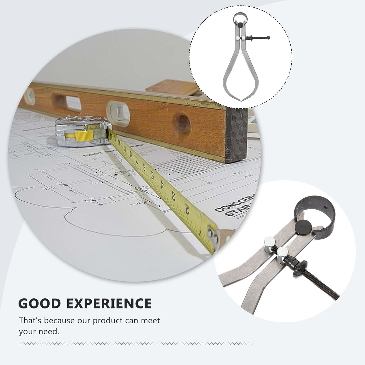 Raindrops Caliper Inside Outside Divider Caliper Wood Turning Measuring Tool Portable Caliper