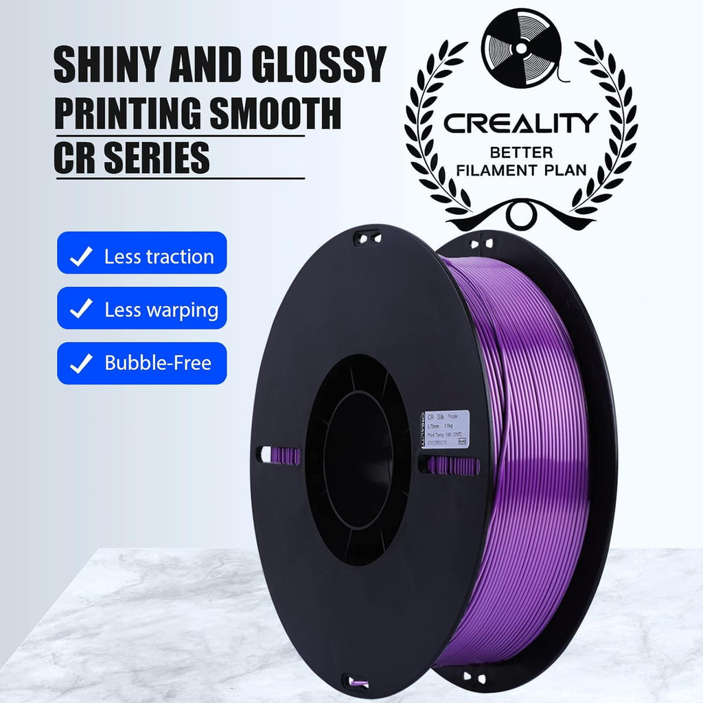 Creality 3D Printing Silk PLA Filament 3D Printer Gold Silver Shiny Filaments 1.75mm Neatly Wound Dimensional Accuracy +/- 0.03 mm Silk Smooth Printing 2.2lbs for Most 3D Printers