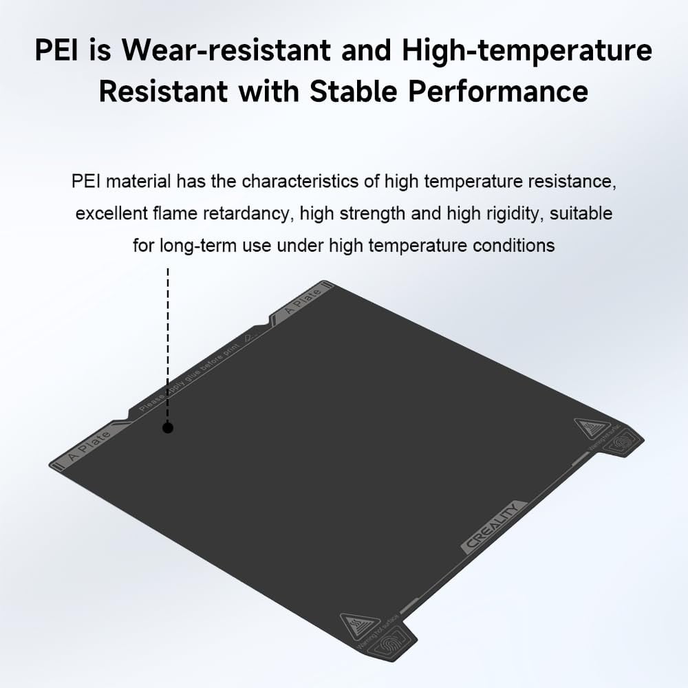 Creality K1 Smooth PEI Build Plate, Original Magnetic 3D Printer Build Bed, for Creality K1/Ender 3 V3 SE/Ender-3 S1/Ender-3 S1 Pro/Ender-5 S1 and All 235 * 235mm Size 3D Printer