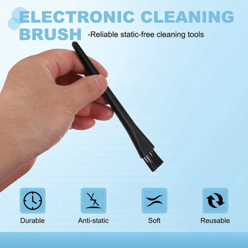 Uxcell ESD Brush, 3Pcs Electronic Cleaning Brush Set with Tweezers Anti Static Cleaning Tools Plastic Pen-Shaped Nylon for PCB Computer Keyboard Camera 3D Printers, 18x18mm Bristles