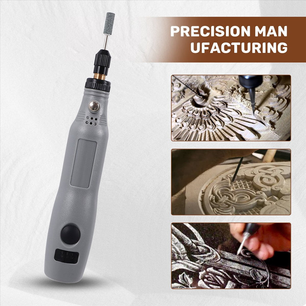 10W Hobby Craft Mini Drill Grinder Rotary Tool Set Modeling Polishing Drilling - Grey