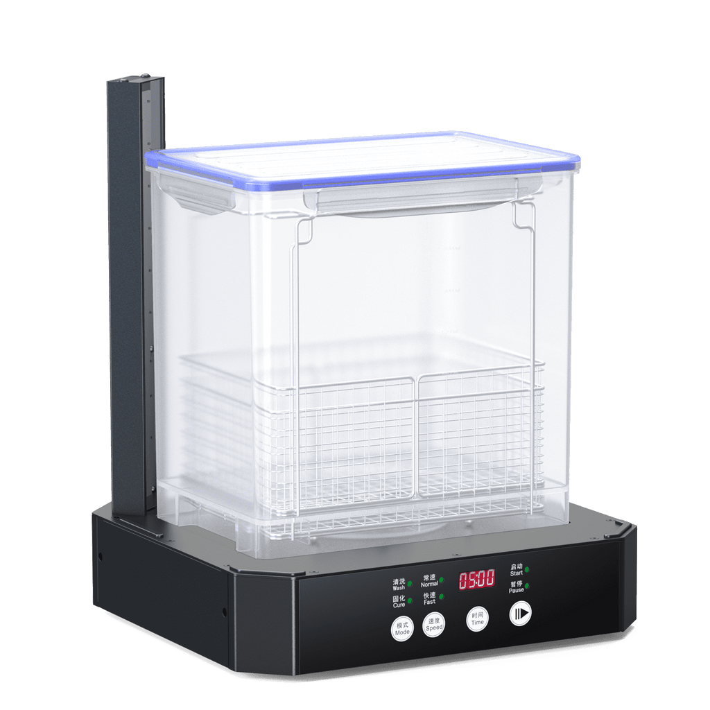 Official Creality UW-03 Wash and Cure Station for LCD/SLA/DLP Resin 3D Printing, 360° Rotational Stronger Curing, Anti-fall Drying Station, Upgraded 405nm UV Light with Wash Basket