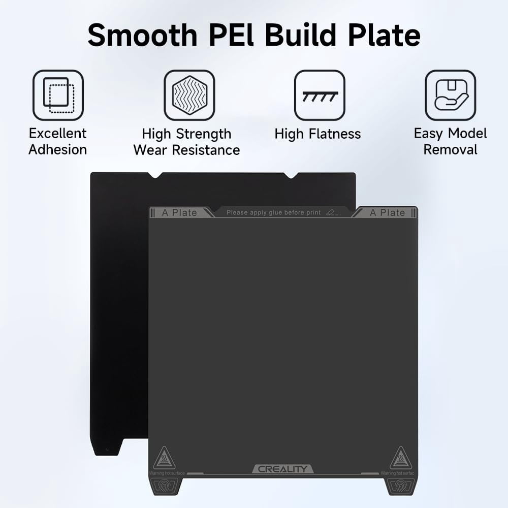 Creality K1 Smooth PEI Build Plate, Original Magnetic 3D Printer Build Bed, for Creality K1/Ender 3 V3 SE/Ender-3 S1/Ender-3 S1 Pro/Ender-5 S1 and All 235 * 235mm Size 3D Printer