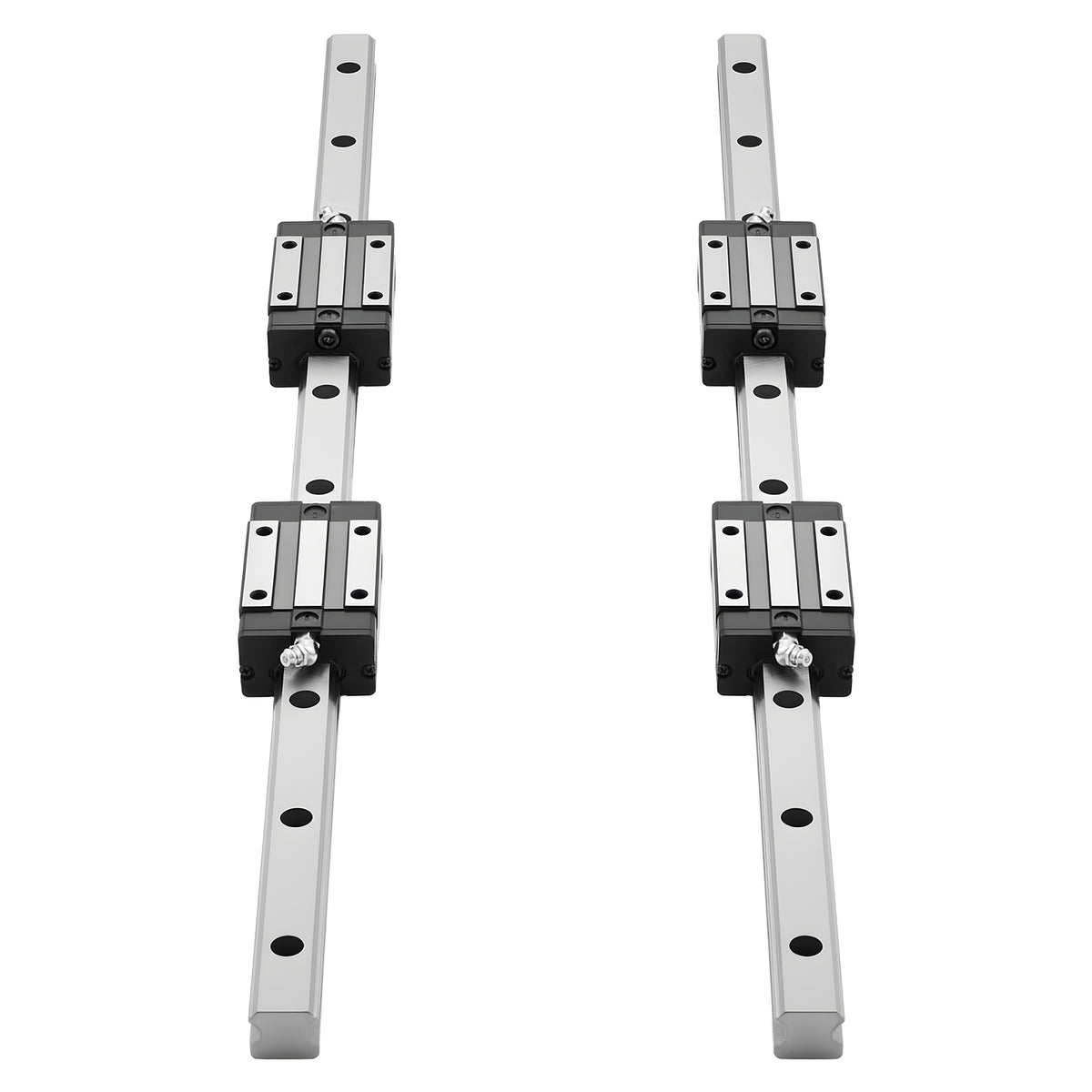 KFFKFF Linear Rail Guide Kit, HGR20, Includes 2PCS 600 mm (23.62 inch) Rails, 1PCS Ball Screw, 4PCS Slide Blocks, BF12/BK12 End Support, Coupling, and Nut Housing, Suitable for DIY CNC Machines