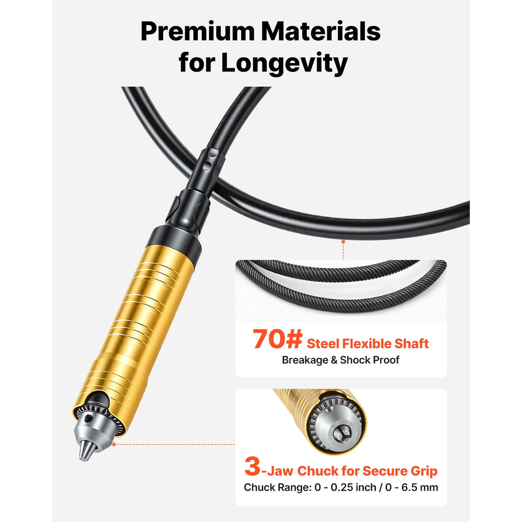 KFFKFF 1200W Electric Flex Shaft Grinder with Foot Pedal Control, 30000RPM Rotary Tool Kit, Includes 112 Accessories for Sanding, Polishing, Cutting, and Buffing