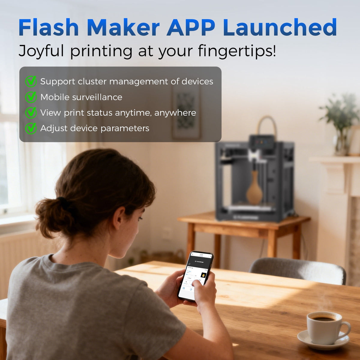 Flashforge Adventurer 5M Pro High Speed PLA, FLEXIBLE, ABS 3D Printer with Quick-Release Nozzles & 50dB Casing