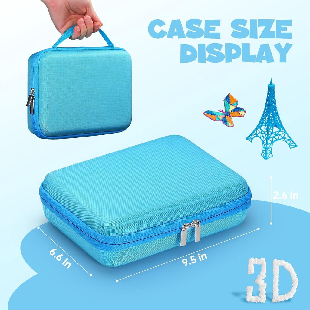 Hard Case Compatible with 3Doodler Start+ Essentials (2023) for 3D Pen Set for Kids, Art Activity Set Carrier Case for Printing Filament Refill and USB Charger,Blue (Box Only)