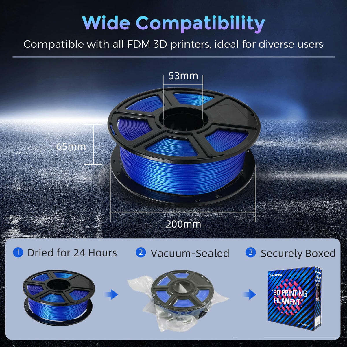 Flashforge PLA Filament 1.75mm, 1KG/2.2lbs PLA 3D Printer Filament, Burnt Titanium
