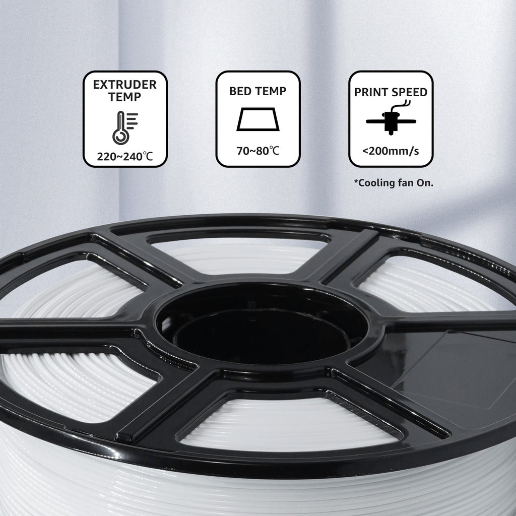 Flashforge PETG Filament 1.75mm, 1KG/2.2lbs PETG 3D Printer Filament, White