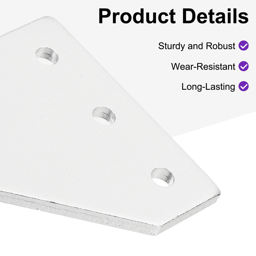 Uxcell 6Set 2020 Corner Bracket Plate, L-Slot Aluminum Extrusion Connector, Outside Joint Plate with Screws for 2020 Series Aluminum Profile 3D Printer Frame, Silver Tone