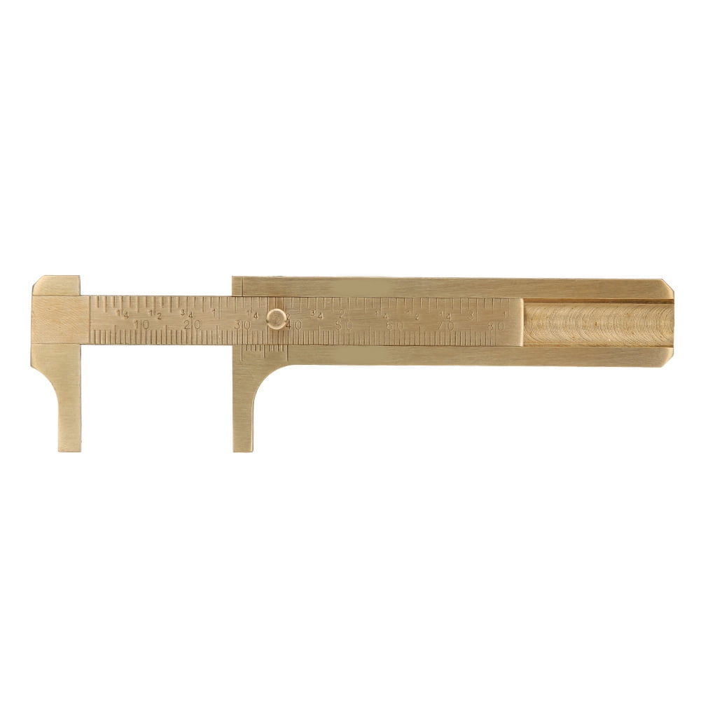 Riousery Double Scale Brass Vernier Caliper Jewelry Maker Measuring Ruler Authenticate Dimensions for Gemstones Beads Walnuts Antiques and Handcrafts 3.15 Inches 80mm