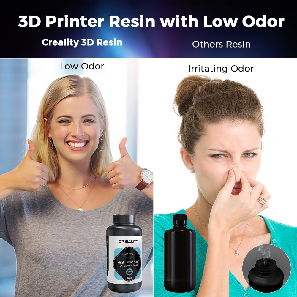 Official 8K 3D Printer Resin，1kg High Precision 405nm UV-Curing Resin Low Shrinkage, Excellent Fluidity Standard Photopolymer Resin for LCD DPL 3D Printing, Blue