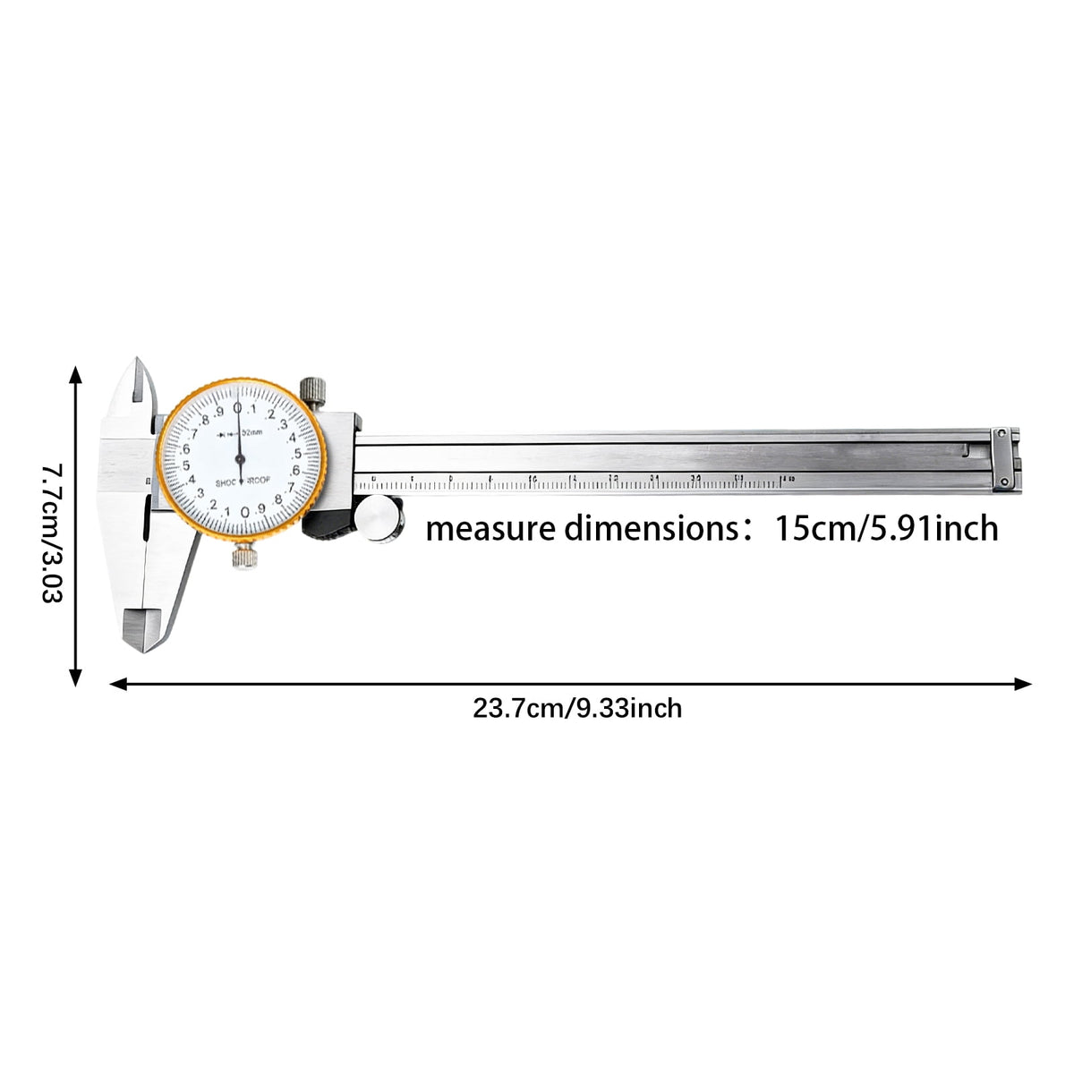 Stainless Steel High Precision Dial Caliper 0-150mm Four-Purpose Measuring Ruler Woodworking Machinery Precision Measuring Tool