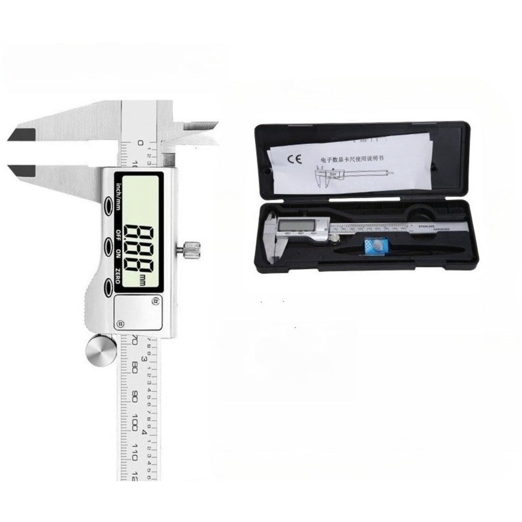Digital Caliper Measuring Tool, Stainless Steel Vernier Caliper Digital Micrometer with Large LCD Screen, Easy Switch from Inch Metric Fraction, 6 Inch Caliper Tool for DIY/Household