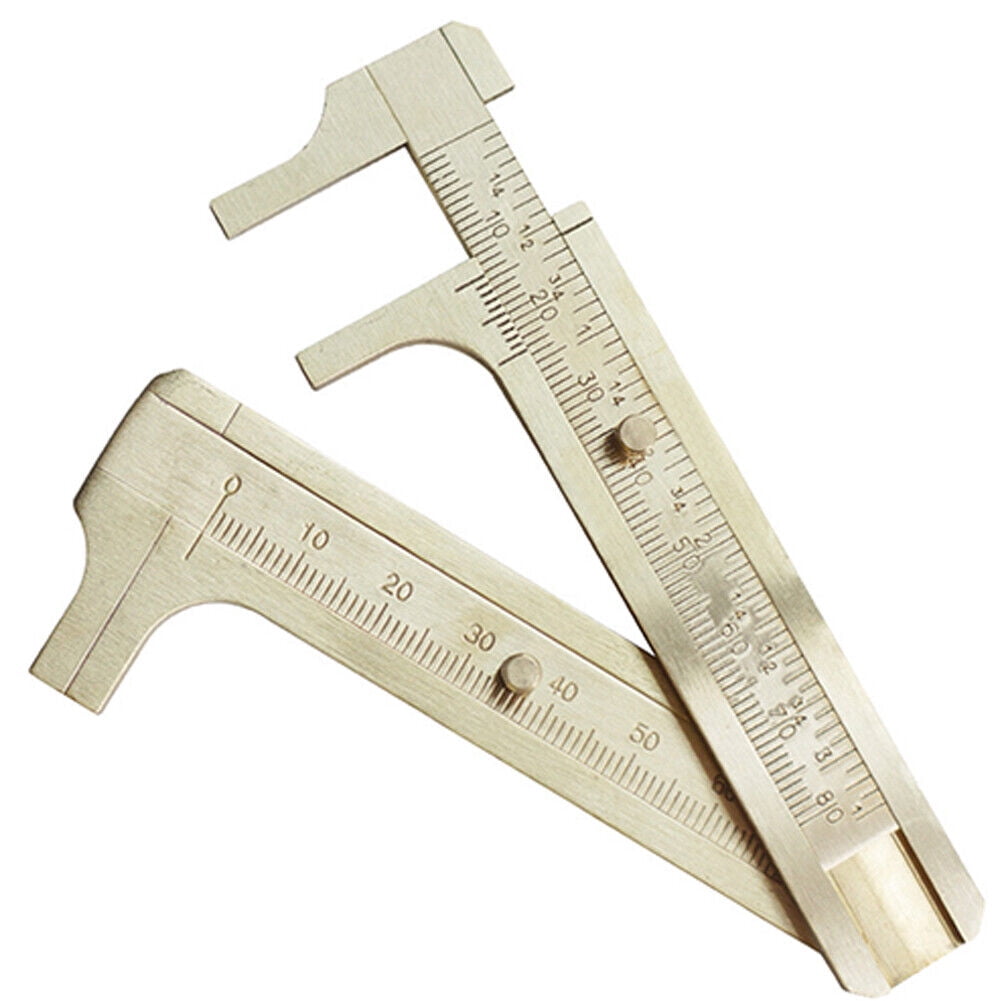 US 1-2Pc Brass Sliding Gauge Caliper Millimeter Bead Jewelry Measuring Tool Fine