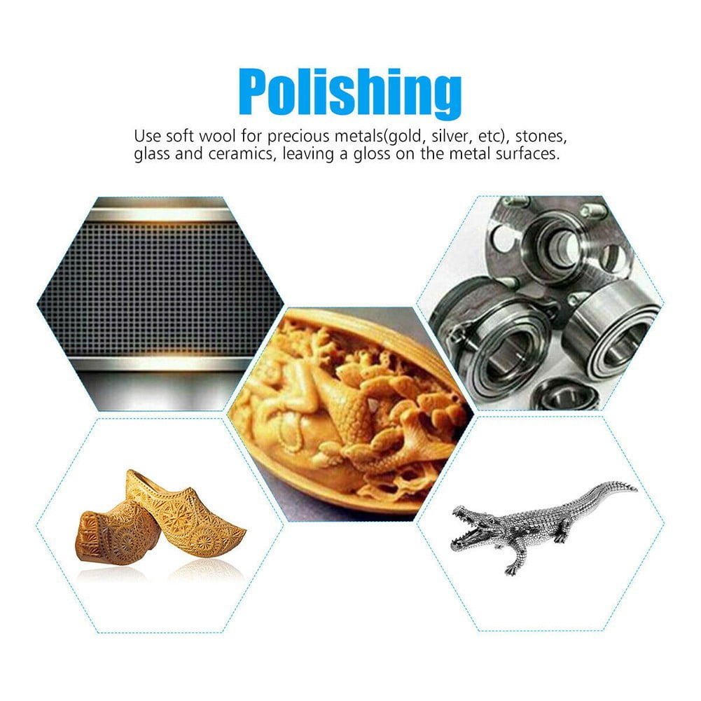 20Pcs Wool Felt Mounted Polishing Buffing Wheel Grinding Head For Drill Rotary Tool Shank Electric Grinding Accessories